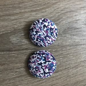 Fabric button earrings